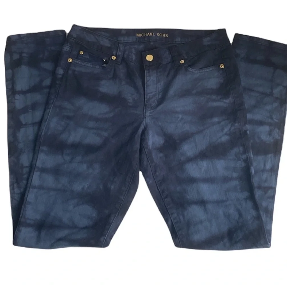 NEW Michael Kors Skinny Jeans Size 0 tie dye Blue RETRO Y2K
